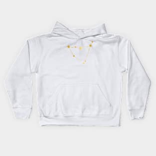 Capricorn Zodiac Constellation in Gold Kids Hoodie